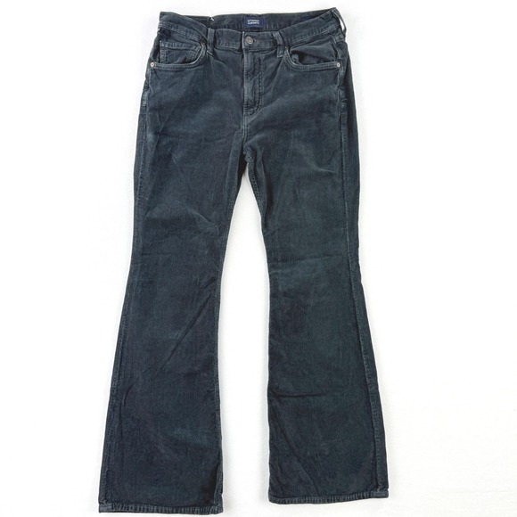 Citizens‎ of Humanity Isola Corduroy Flare Leg Pants Dark Gray Womens Size 29 - Picture 1 of 9